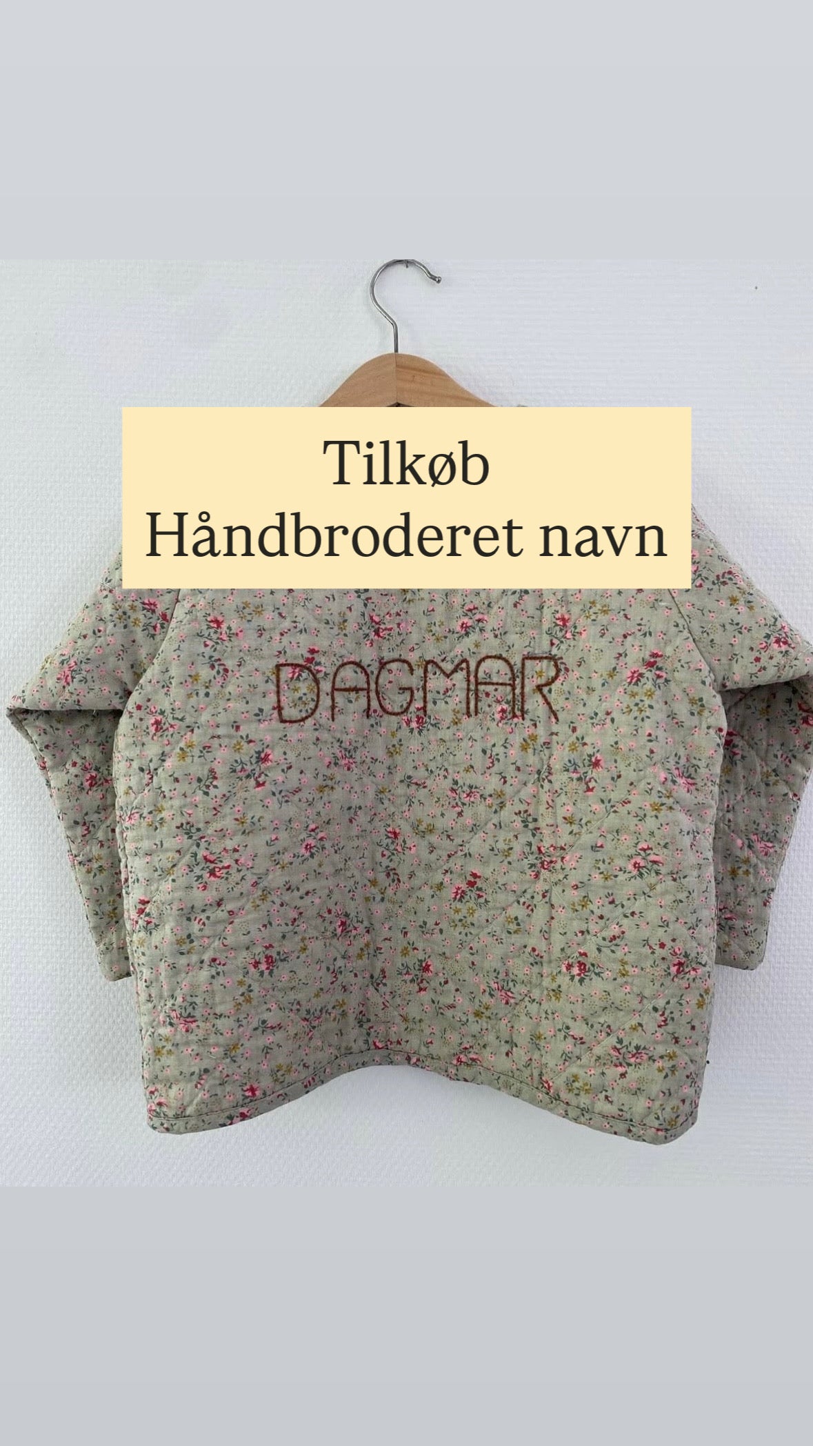 Tilkøb - håndbroderet navn