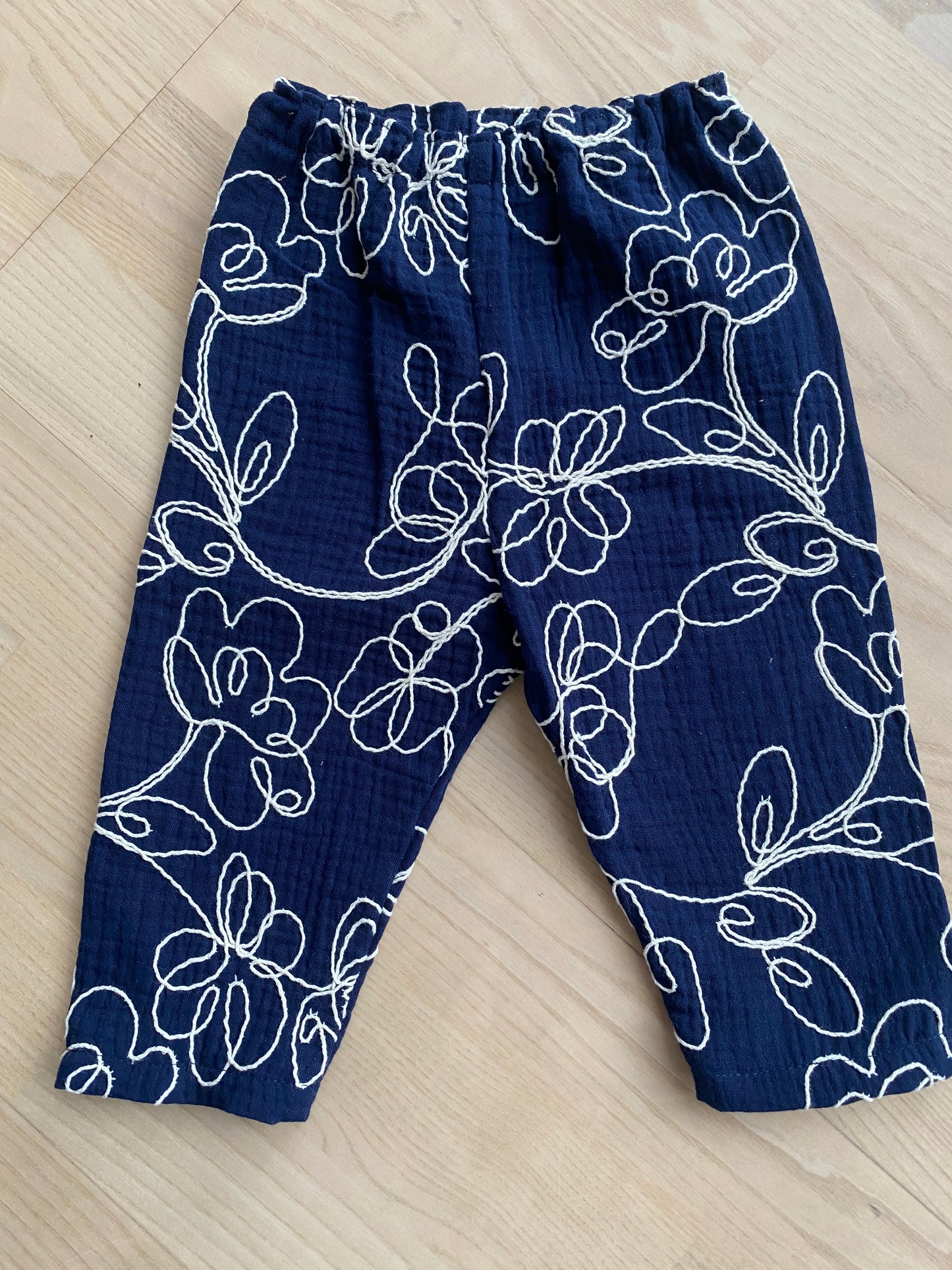 Blåmønstrede bukser