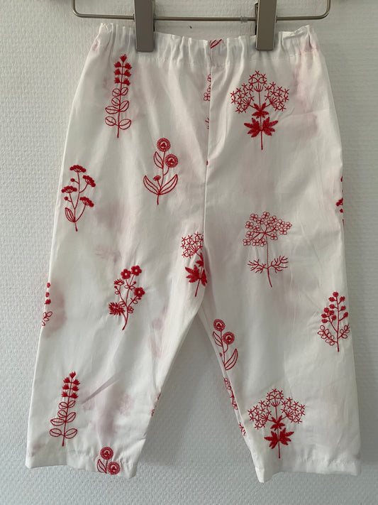 Røde broderi bukser - str. 86